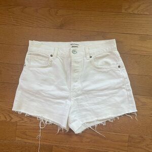 Reformation White Denim Shorts